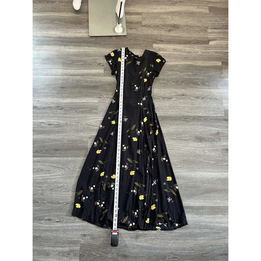 Urban Outfitters Black Floral Kimono Sleeve Maxi Dress Size S - Picture 9 of 10